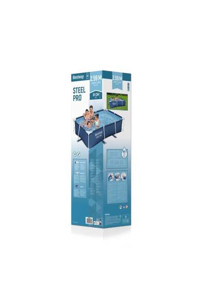 BESTWAY مسبح مستطيل عائلي 2.59م×1.66م×61سم Steel Pro