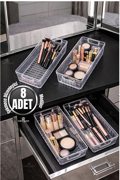 Metsar Home 8-dijelni providni organizator za šminku velike veličine, modular...