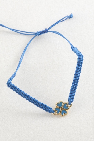 ZERO LAND Matrixzn Clover Macrame Braided Bracelet (201854) - Blue
