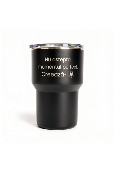 OEM Metal thermos mug, 400 ml, with the message "Don't wait for the perfect m...