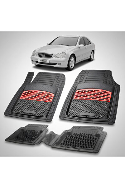 TEAMCAR Πατάκια δαπέδου Mercedes-Benz C-Class W203 Sedan 2000-2007 | Κόκκινα