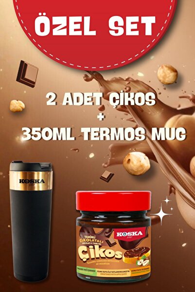Koska Çikos Çikolatalı Tahinli Karışım 240 gr x 2 Adet + Termos 350 ml