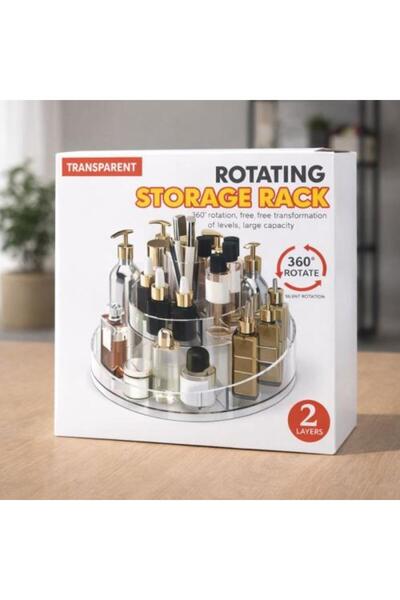 Generic Transparent Rotating Makeup Organizer with Two Layers