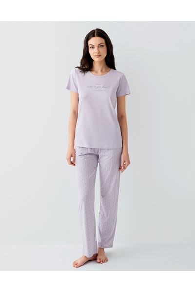 Arnetta Women's 100% Cotton Short Sleeve Round Neck Pajama Set