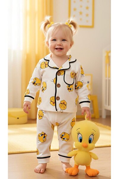 Lumos Trade Baby 100% Cotton Front Wooden Button Pajama Set – Patterned Soft ...