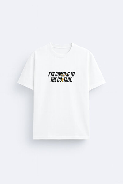 AYDESİGN Concurența fierbinte: Voi ajunge la cabana - Tricou alb cu guler rot...