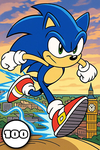 Sonic - Carte de Colorat pentru Copii - 100 de Desene Creative si Simpatice, A4