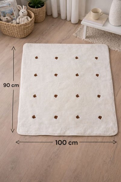 Minizade BEAR EMBROIDERED WELSOFT 90*100 CM BABY BLANKET