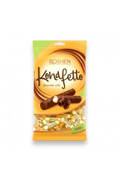 Roshen Napolitane premium KONAFETTO BIANCO acoperite cu cacao, 1 kg