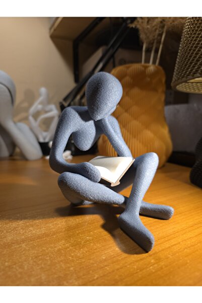 Techify Sculptură modernă „Cititor” cu imprimeu 3D - Obiect decorativ elegant pentru casă și birou