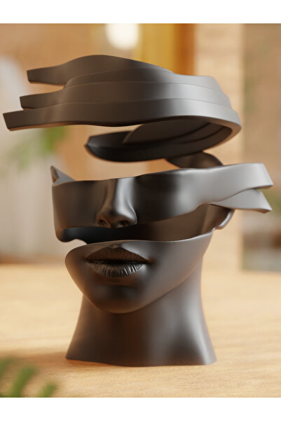 Sizseyy Parçalanmış Yüz Heykel Biblo Dekoratif Obje