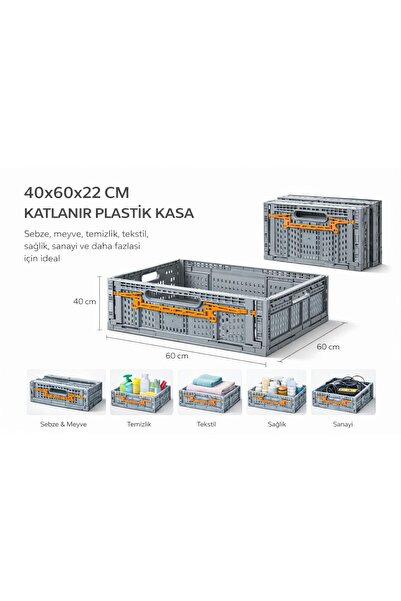 Aslan Ticaret KATLANIR KASA PLASTİK 40*60*22 cm CAMP