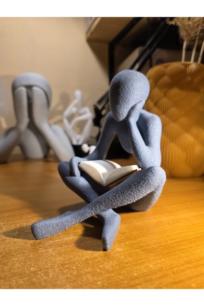 Techify Sculptură modernă „Cititor” cu imprimeu 3D - Obiect decorativ elegant...