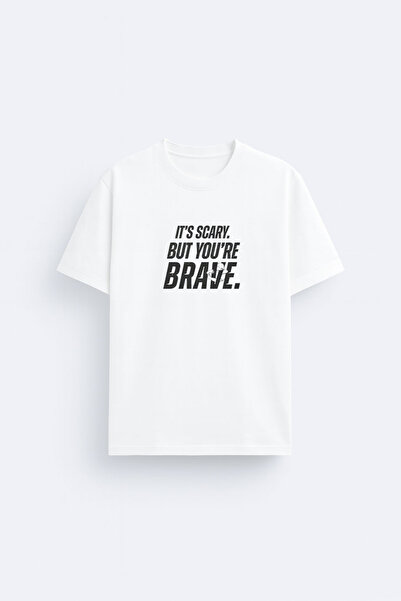 AYDESİGN Heated Rivalry Its Scary But You're Brave Baskılı Bisiklet Yaka Beya...