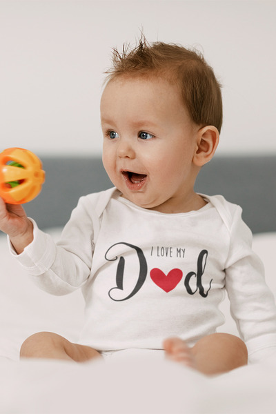 LilJoy Dad Printed Baby Bodysuit Short Sleeve Bodysuit 100% Organic Cotton