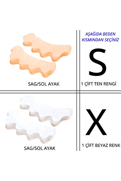 Mawrond Yumuşak Silikon, Ayak 5 Parmak Duruş Düzeltici,Parmak Ayırıcı, Rahatl...