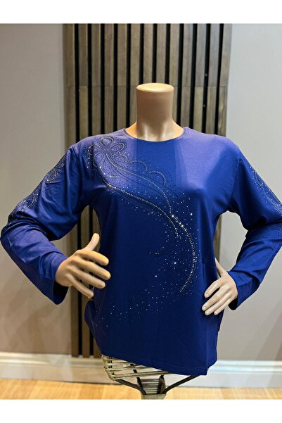 AKMAVİ Women's Middle Age and Above Viscose Stoned Tailed Star Lycra Mother C...