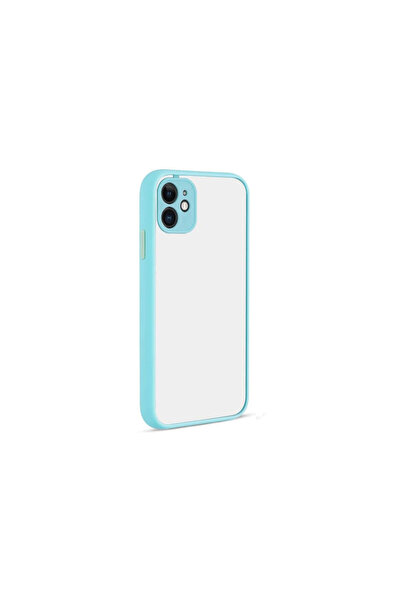 cepmoda iPhone "12" Mat Silicone Phone Case - Frosted Transparent Cover [Turq...