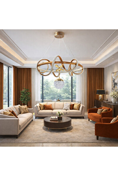 TREND KAFKAS helezion tarçın Modern Sarkıt Avize – Kristal Küreli Tasarım