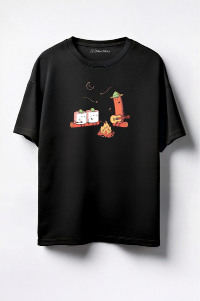 Merch&ice Oversize Printed Unisex T-Shirt at the Marsmellow and Sausage Fire ...