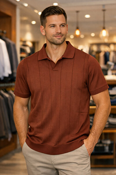 GAFE MODA Men's Polo Collar Tricot T-Shirt