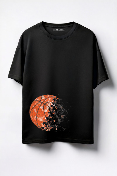 Merch&ice Tricou unisex cu imprimeu supradimensionat cu minge de baschet