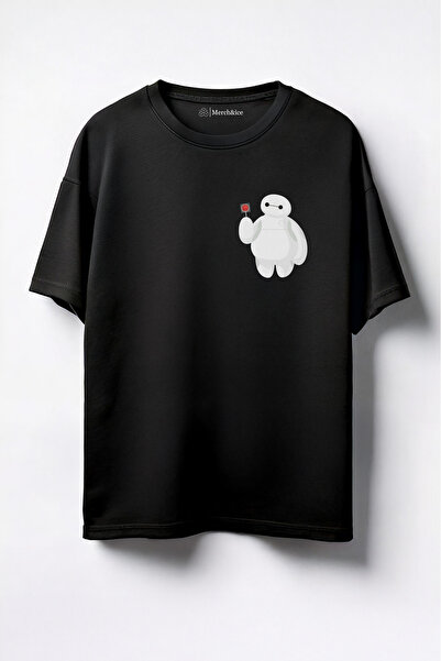 Merch&ice تي شيرت كاندي بيج هيرو كبير الحجم مطبوع للجنسين