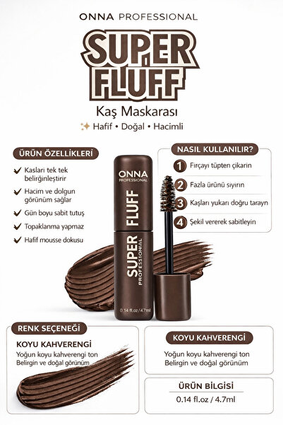 Sibelon Super Fluff Kaş Maskarası – Hacim & Sabitleyici Etkili Brow Gel 4.7 ml
