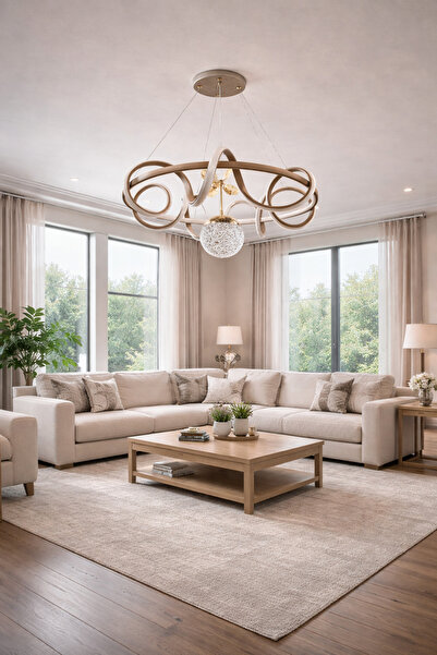 TREND KAFKAS helezion cappuccino Modern Avize – Kristal Küreli Tasarım