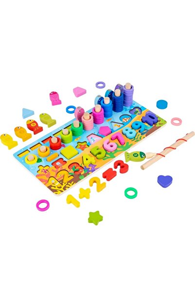 tinymaya Ahşap Montessori Balık Tutma Oyunu, Sayı Eşleştirme ve Şekil Yerleşt...