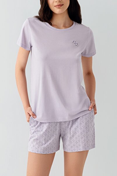 Arnetta Women's 100% Cotton Short Sleeve Shorts Pajama Set