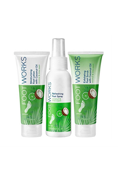 AVON Set cosmetice pentru picioare, Footworks, scrub si balsam 75ml, spray 10...