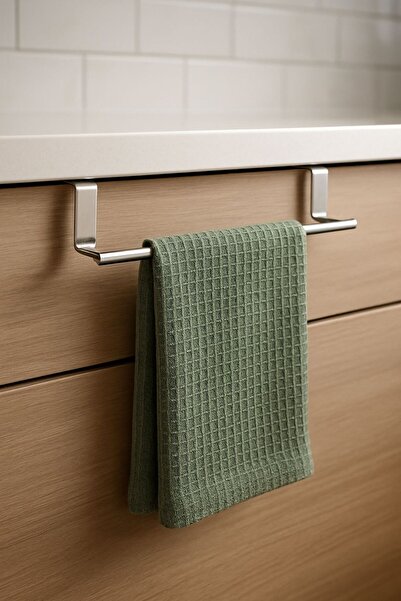 Empressco Chrome Metal Hanging Towel Rack, Over-The-Cabinet Removable Cloth H...