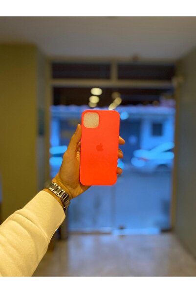 Seyri Shop Logolu iPhone 13/14 Uyumlu Neon Turuncu Lansman Silikon Telefon Kı...