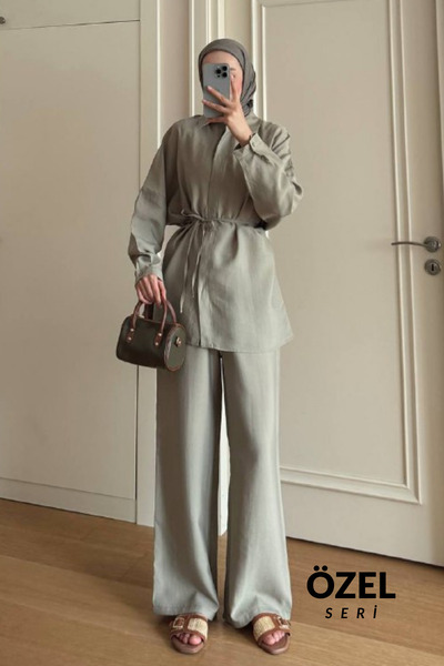 Mogi Butik Robası Sewing Detailed Hijab Women's Oversize Tnsel Set 3158 – Spe...