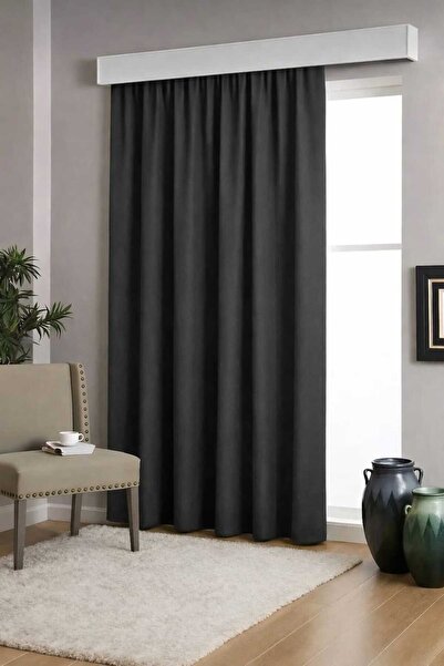 BD beyaz dokuma Material opac gri antracit de înaltă calitate draperie dintr-...