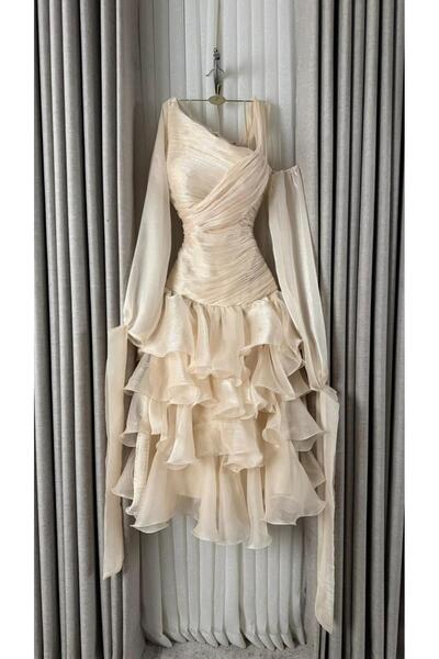 NUHAIRa فستان ارجنزا رووعة ..اللون : وبيج