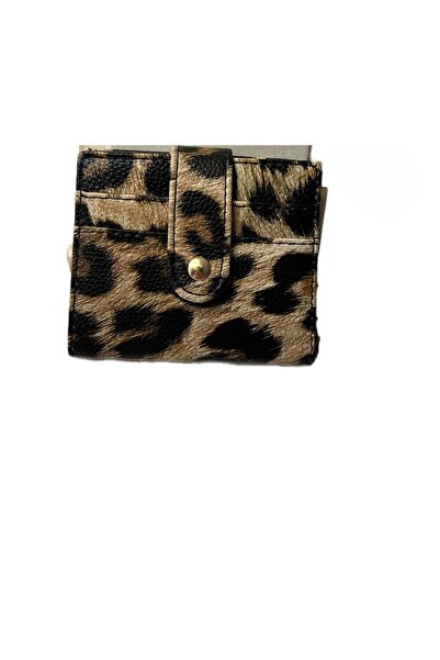 BONİTA Leopard Printed Women's Mini Wallet - with Zipper, Coin Compartment, C...