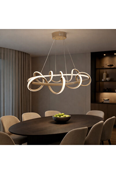 TREND KAFKAS Wave cappuccino Lineer LED Avize – Modern Yemek Masası & Salon S...