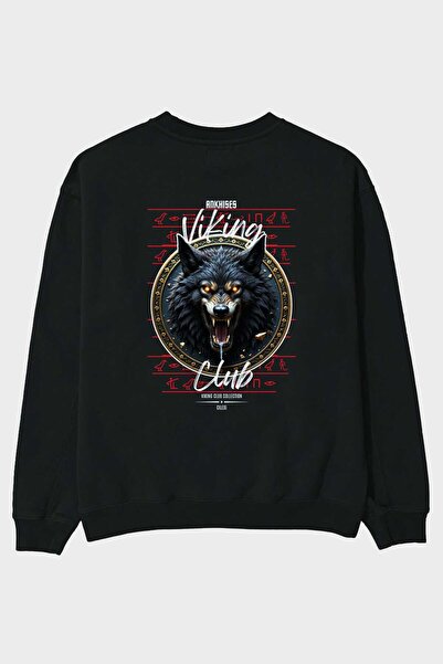 Ankhises Σειρά Viking Mythology 27 Μαύρο φούτερ με στάμπα στην πλάτη, ανδρικό...