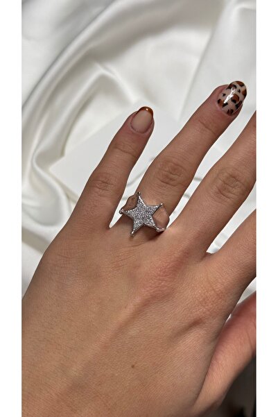 storya Yıldız Çelik Taşlı Yüzük