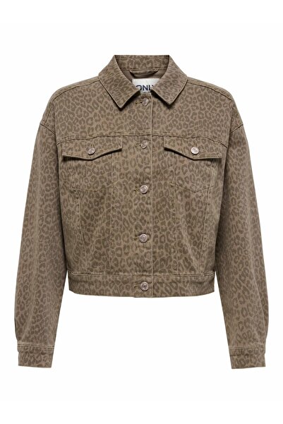 ONLY Women's Brown Onlanlie-Animal L/S Jacket Cc Pnt Jean Jacket 15356125-Woo...