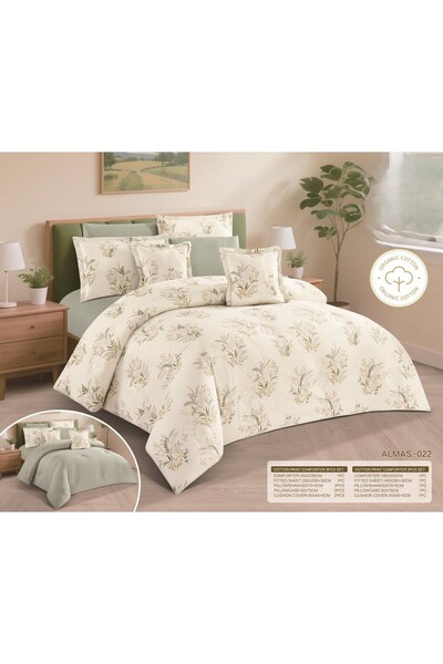 NAJMA Single and twin bed sheet set, 100% Cotton , double-sided, with fixed f...