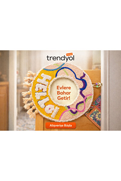 Handmade El Yapımı Punch Kapı Süsü – Hello Yazılı Renkli Duvar & Kapı Dekoru