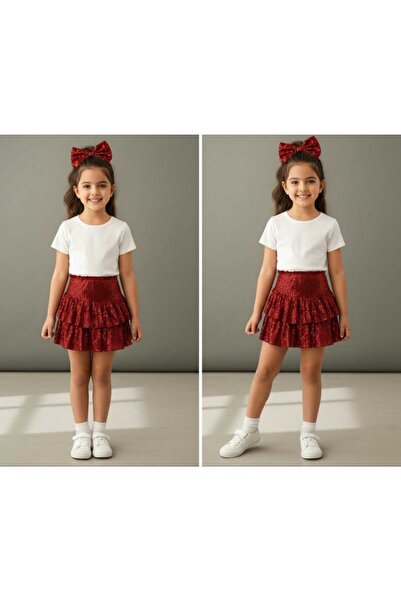 Mefa basic Çocuk\ Genç payetli Etek 23 Nisan Bayram Eteği