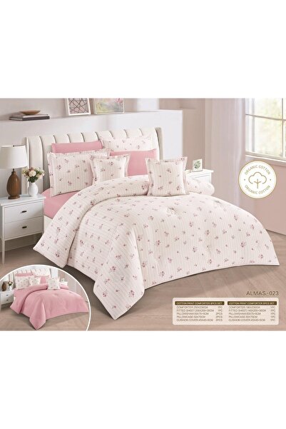 NAJMA 100% cotton double-sided printed bedspread, 8-piece comforter set, size...