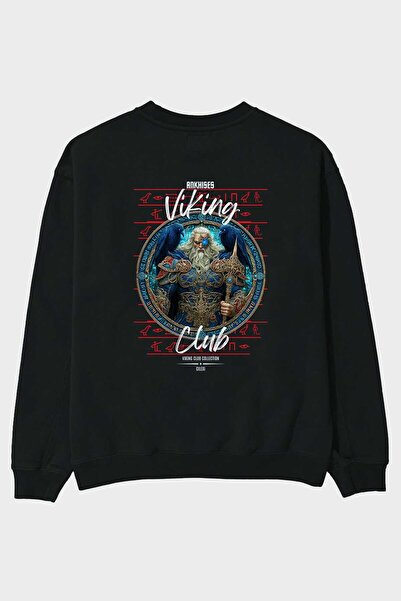 Ankhises Odin Μαύρο Φούτερ με Στάμπα στην Πλάτη, Oversize, Ανδρικό Γυναικείο ...