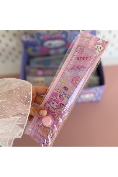 AYDAN26 Sulu Oyunlu Cetvel Pembe