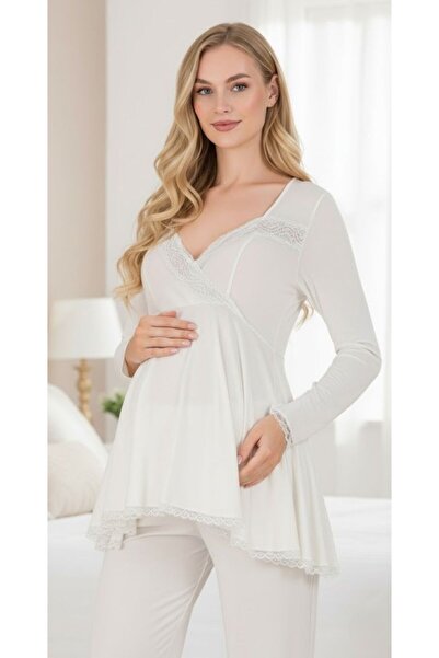 PREGNANT WORLD New Season Ecru Long Sleeve Elegant Lace Detailed Special Desi...