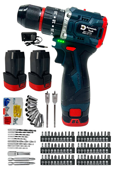 Saule Kömürsüz Darbeli Şarjlı Matkap Lion Armut Batarya Metal Şanzıman Çift A...